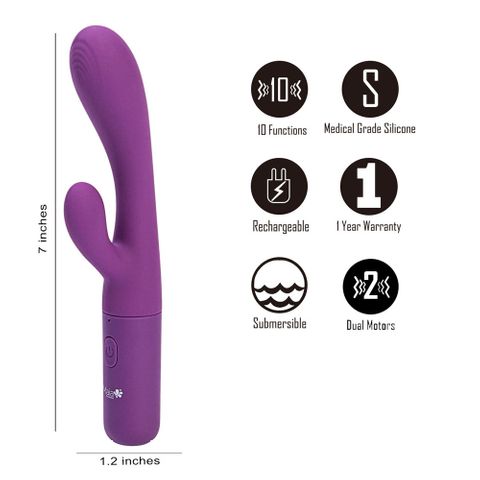 Maia RAYLA USB Rechargeable Rabbit Vibrator Purple Rabbit Vibrators