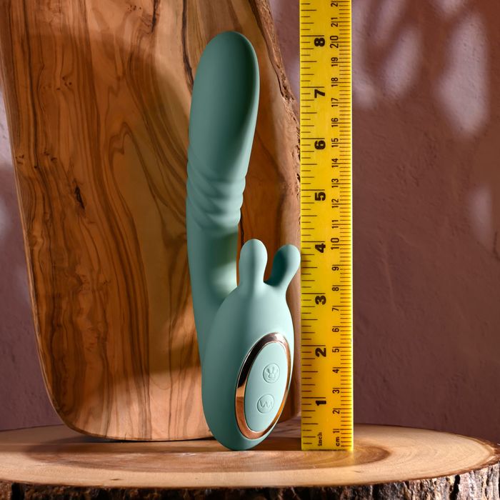 Evolved THRUST INTO ECSTASY Thrusting and Rotating G Spot Vibrator Green G-Spot Vibrators