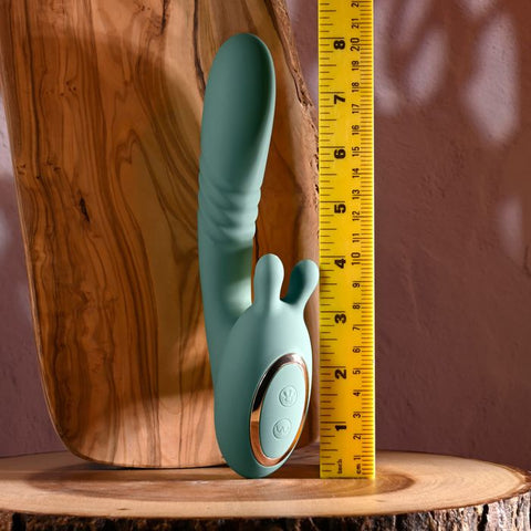 Evolved THRUST INTO ECSTASY Thrusting and Rotating G Spot Vibrator Green - G-Spot Vibrators