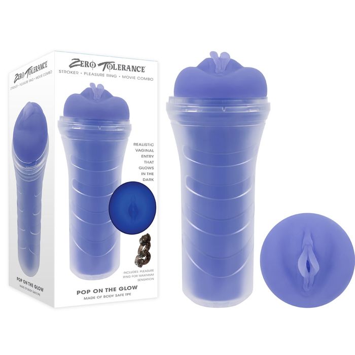 Zero Tolerance POP ON THE GLOW Realistic Vagina Male Stroker Purple Masturbators and Strokers