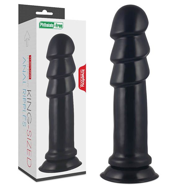 Lovetoy King Sized Anal Ripples Mega Butt Plug 28.5cm Black Butt Plugs