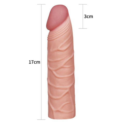 Lovetoy Pleasure X Tender Penis Extension Sleeve 2.5cm Flesh - Penis Sleeves and Extenders