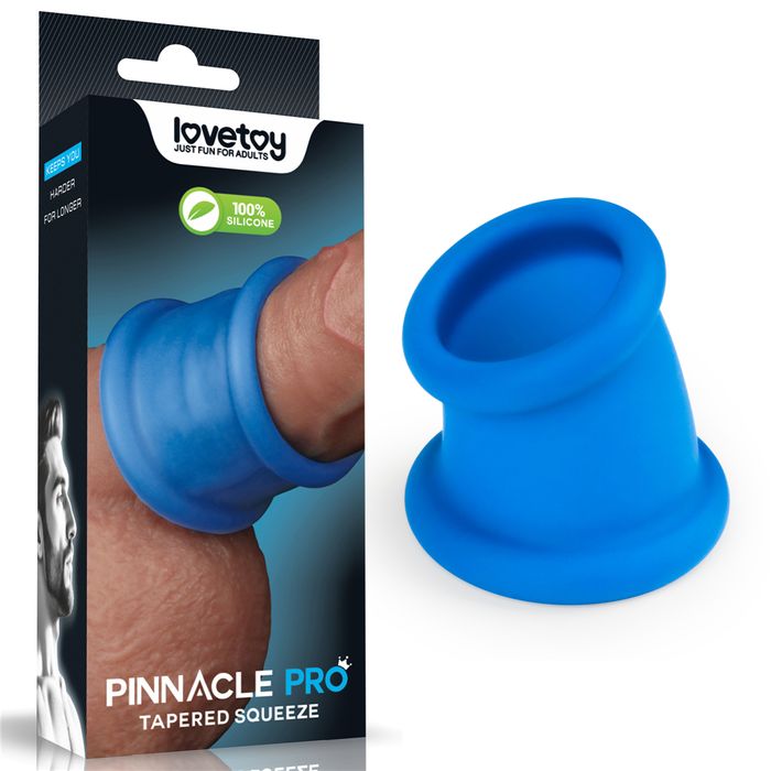 Lovetoy Pinnacle Pro Tapered Squeeze Male Ball Stretcher Blue Ball Stretchers and Crushers