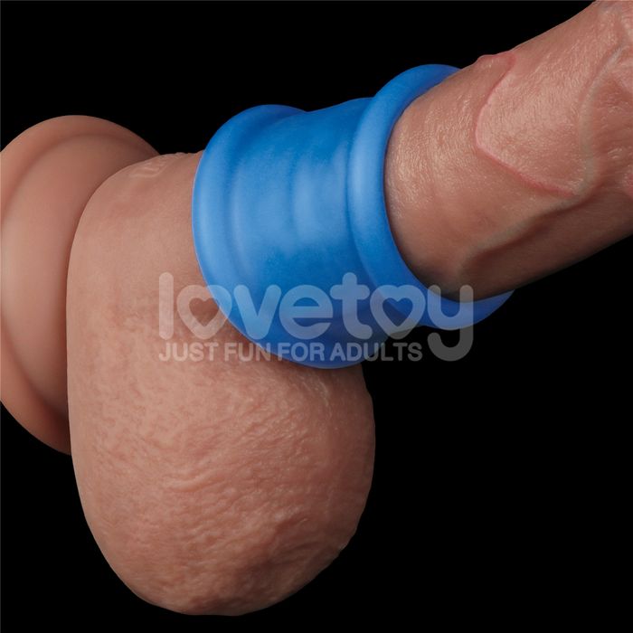 Lovetoy Pinnacle Pro Tapered Squeeze Male Ball Stretcher Blue Ball Stretchers and Crushers