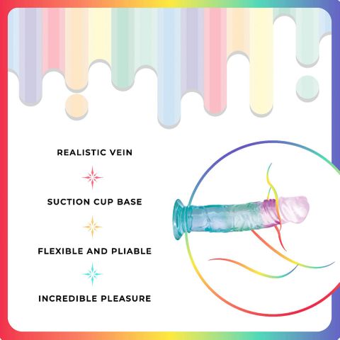 Excellent Power Jellido Clear Coloured 18 cm Realistic Jelly Dildo - Realistic Dildos