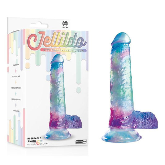 Excellent Power Jellido Clear Coloured 15.2 cm Flexible Realistic Dildo Realistic Dildos
