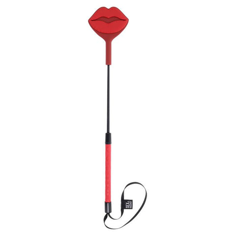 Sportsheets S&M Exs & Ohs Kiss Silicone Tipped Crop BDSM Whip Red - Whips And Crops