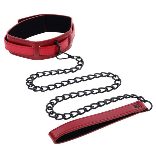 Sportsheets S&M Exs & Ohs Collar and Leash Neck Restraint Red Collars and Leads