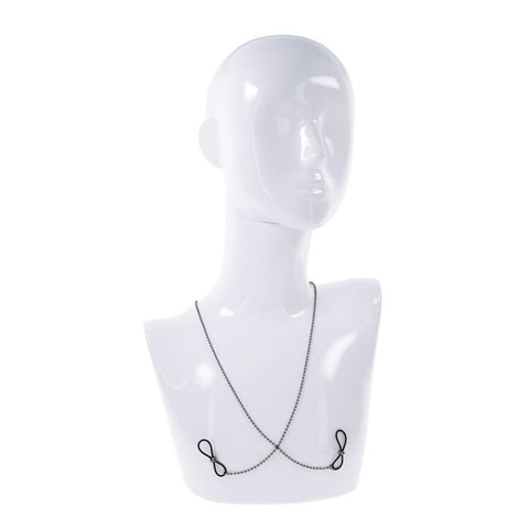 Sportsheets S&M Exs & Ohs Body Jewelry Metal Chain with Nipple Ties - Collars and Leads