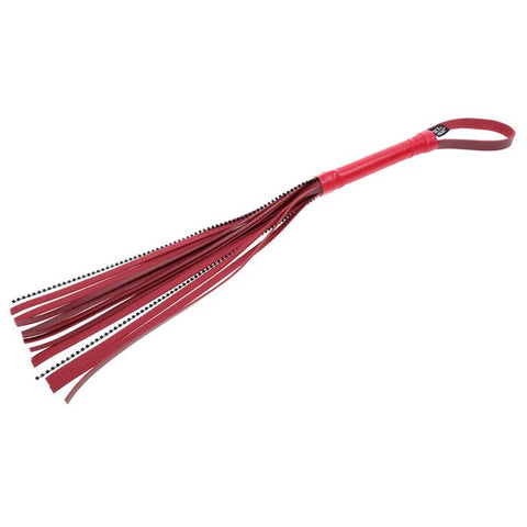 Sportsheets S&M Exs & Ohs Crystal BDSM Flogger Whip Red - Whips And Crops