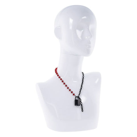 Sportsheets S&M Exs & Ohs Crystal Day BDSM Collar Jewellery Red/Black - Collars and Leads