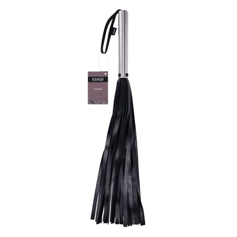 Sportsheets EDGE Bondage Flogger Whip with Metal Handle Black - Whips And Crops