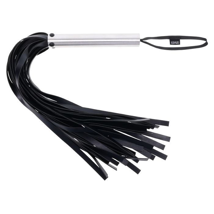 Sportsheets EDGE Bondage Flogger Whip with Metal Handle Black Whips And Crops