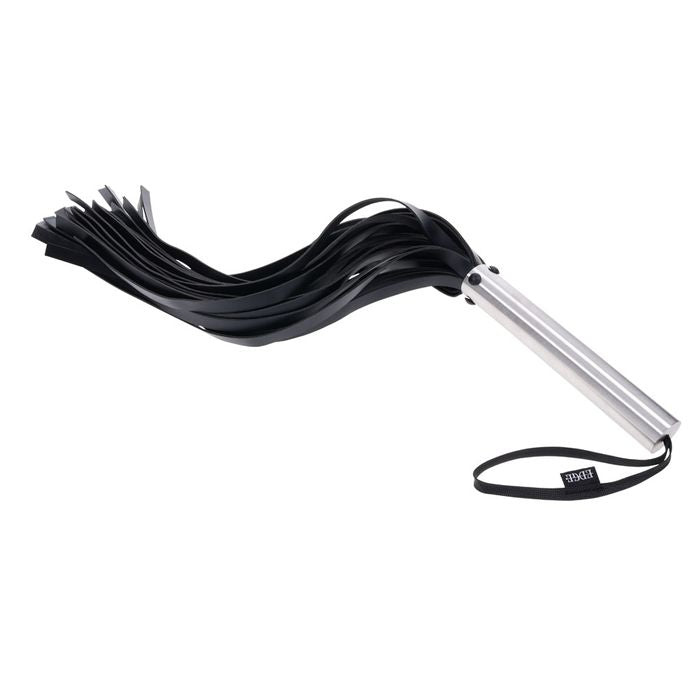 Sportsheets EDGE Bondage Flogger Whip with Metal Handle Black Whips And Crops