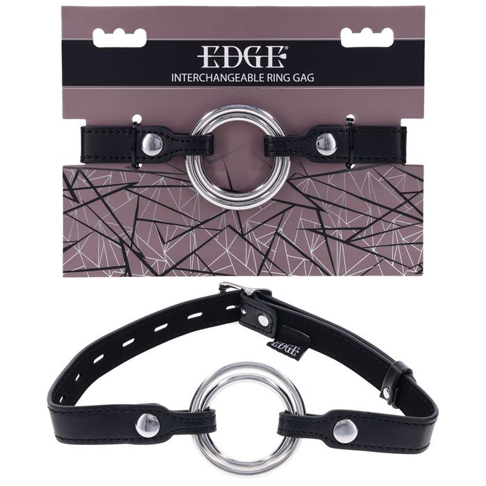 Sportsheets EDGE Interchangeable BDSM Play Mouth Gag Ring Black Bondage Gags and Bits