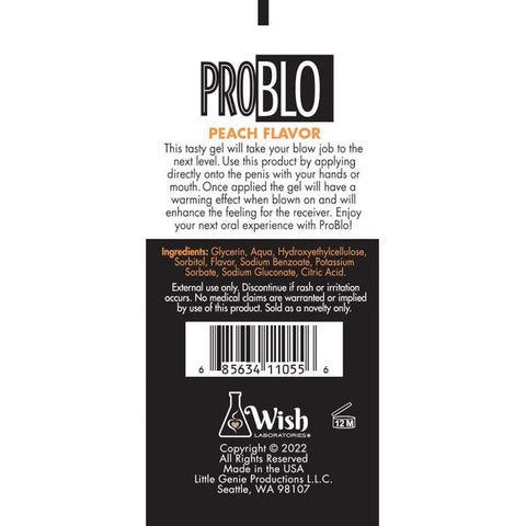 Little Genie ProBlo Oral Pleasure Peach Flavoured Blowjob Gel 29 ml - Massage Oils and Lubricants