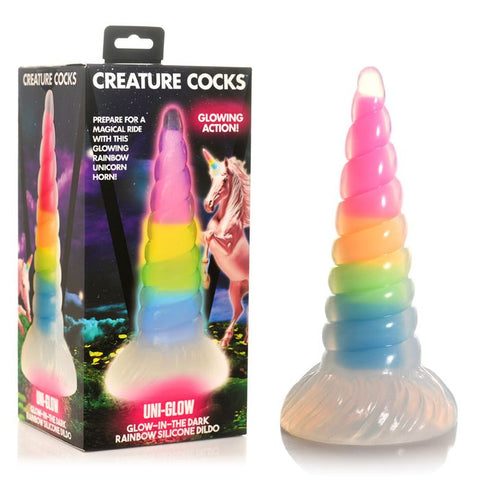 XR Brands Creature Cocks Uni-Glow Unicorn Fantasy Dildo - Non-Realistic Dildos