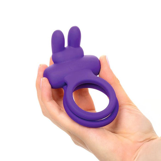 Adam & Eve ROCKIN RABBIT Vibrating Cock & Balls Ring Purple - Vibrating Cock Rings
