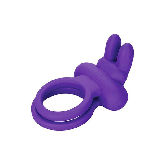 Adam & Eve ROCKIN RABBIT Vibrating Cock & Balls Ring Purple - Vibrating Cock Rings