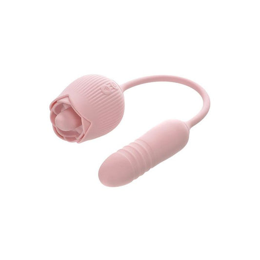 Adam & Eve THRUST & TICKLE Rose Clitoral Vibrator Pink - Clit Ticklers and Pulsators