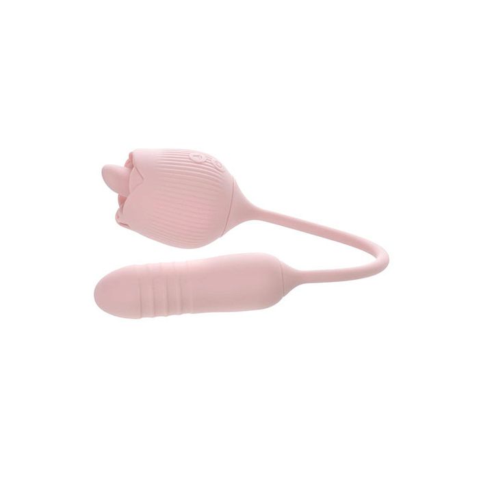 Adam & Eve THRUST & TICKLE Rose Clitoral Vibrator Pink Clit Ticklers and Pulsators