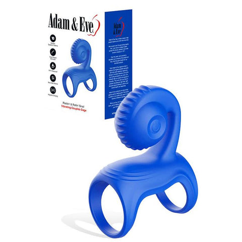 Adam & Eve ROCKIN & ROLLIN SNAIL Vibrating Couples Cage Blue - Sex Toys For Couples