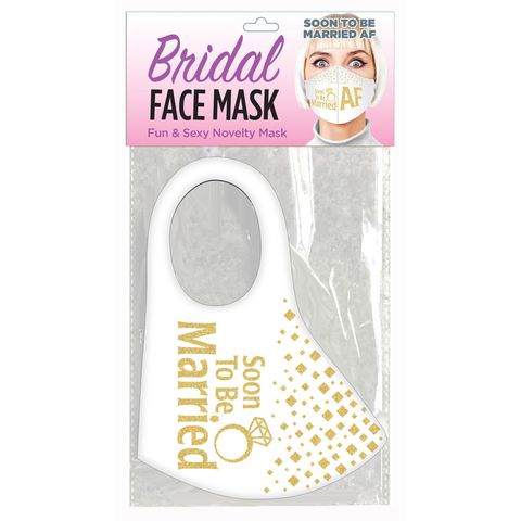 Little Genie Bridal Face Soon To Be Married AF Novelty Mask White - Masks And Blindfolds