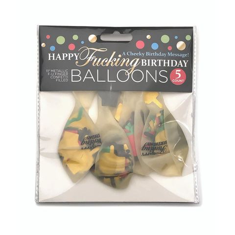 Little Genie Happy Fucking Birthday Confetti Party Balloons Set of 5 Party Gifts and Novelties