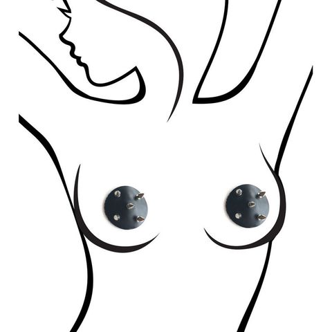 Little Genie Sexy AF Black Studded Reuseable Nipple Pasties Breast and Nipple Toys