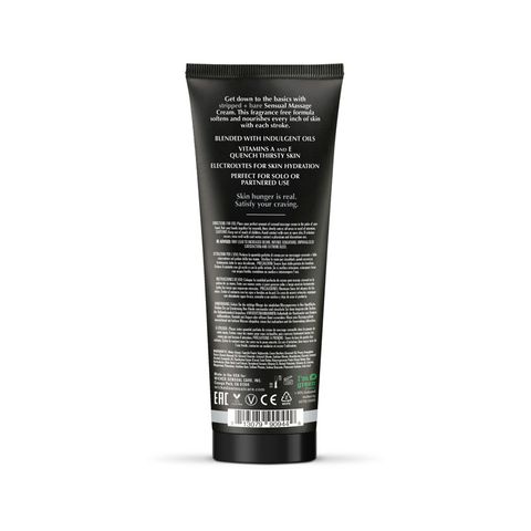 Wicked STRIPPED & BARE Sensual Unscented Massage Cream 120ml - Massage Oils and Lubricants