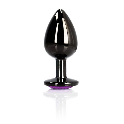 Shots Toys OUCH Heart Gem Base Gunmetal Butt Plug Medium Butt Plugs