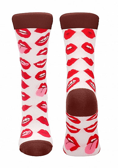 Shots Toys Lip Love Print Premium Sexy Socks - Party Gifts and Novelties