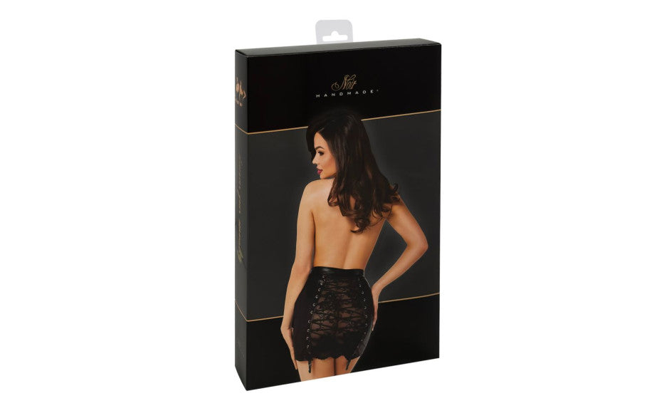 Noir Handmade Edgy and Sophisticated Corset Mini Skirt Her Fetish