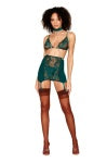 Dream Girl Garter Skirt, Bralette, G-String & Collar OS Bras and Bra Sets