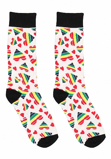 Shots Toys Happy Hearts Premium Novelty Socks - Party Gifts and Novelties