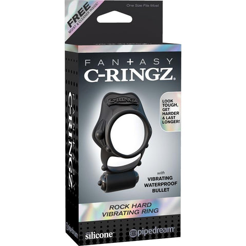 Pipedream Fantasy C-Ringz Rock Hard Vibrating Cock Ring - Cock Rings