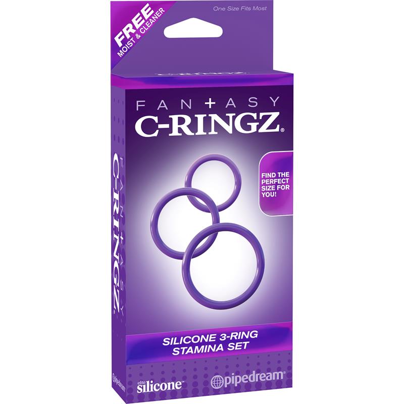 Pipedream Fantasy C-Ringz Silicone 3 Ring Stamina Set Cock Rings
