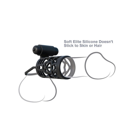 Pipedream Fantasy C-Ringz Thick Dick Silicone Vibrating Cage - Vibrating Cock Rings