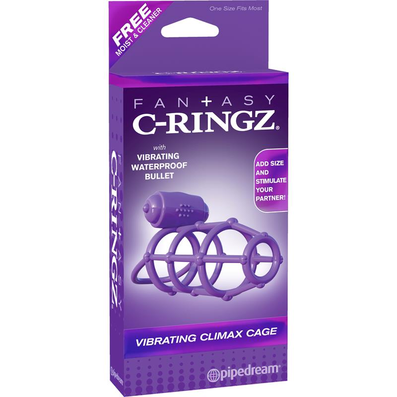 Pipedream Fantasy C-Ringz Vibrating Climax Cock Cage Cock Rings