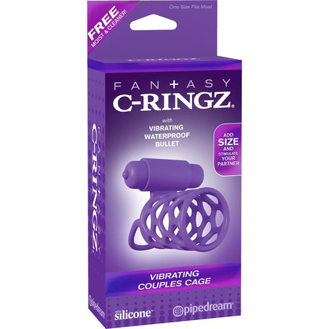 Pipedream Fantasy C-Ringz Vibrating Couples Cock Cage - Cock Rings