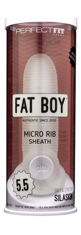 Perfect Fit Fat Boy Micro Ribbed Sheath Clear Penis Sleeves and Extenders