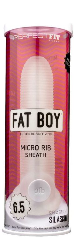 Perfect Fit Fat Boy Micro Ribbed Sheath Clear Penis Sleeves and Extenders