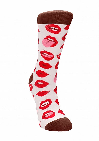 Shots Toys Lip Love Print Premium Sexy Socks - Party Gifts and Novelties