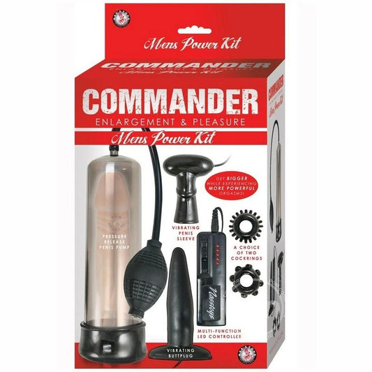 COMMANDER Premium Vibrating Penis Pump & Pleasure Kit - Penis Pumps And Stretchers