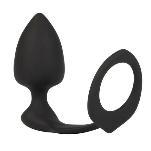 Dual Pleasure Powerhouse - Silicone C-Ring with Integrated Buttplug - Butt Plugs