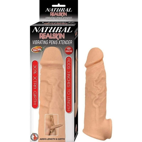 NATURAL REALSKIN Vibrating Penis Enlarger - Boost Length and Girth - Pumps, Extenders and Sleeves