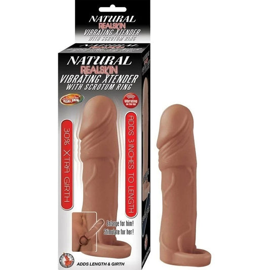 NATURAL REALSKIN Vibrating Penis Enlarger - Enhance Pleasure - Pumps, Extenders and Sleeves