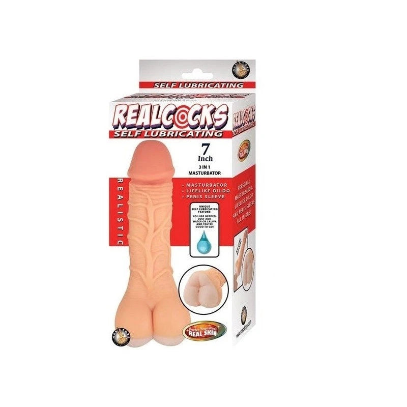 REALCOCKS Self-Lubricating Pleasure Enhancer - 7-Inch Versatile Masturbator Masturbators and Strokers
