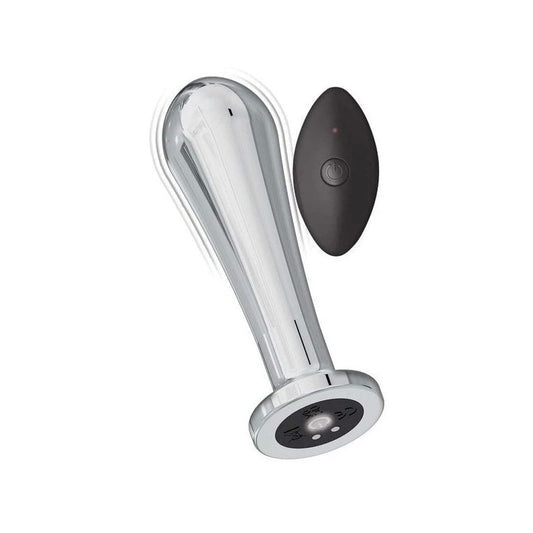 Pleasure-Enhancing Remote Vibrating Metal Anal Plug - Anal Vibrators