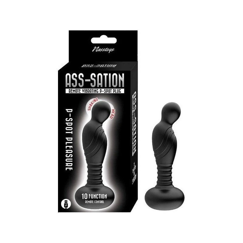 ASS-SATION Remote Vibrating P-Spot Plug Textured Shaft Prostate Toys